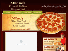 Tablet Screenshot of milanospizzahemet.com